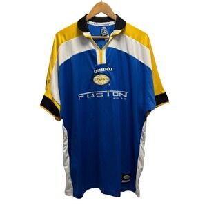 Umbro Vtg 90's 1998 Miami Fusion FC Men's XL Blue Soccer MLS Jersey USA